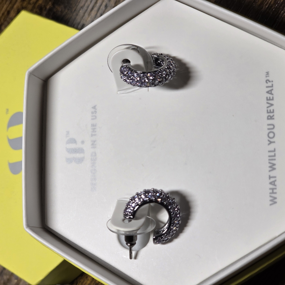 Elegant Silver Earrings With Lavender Czs
